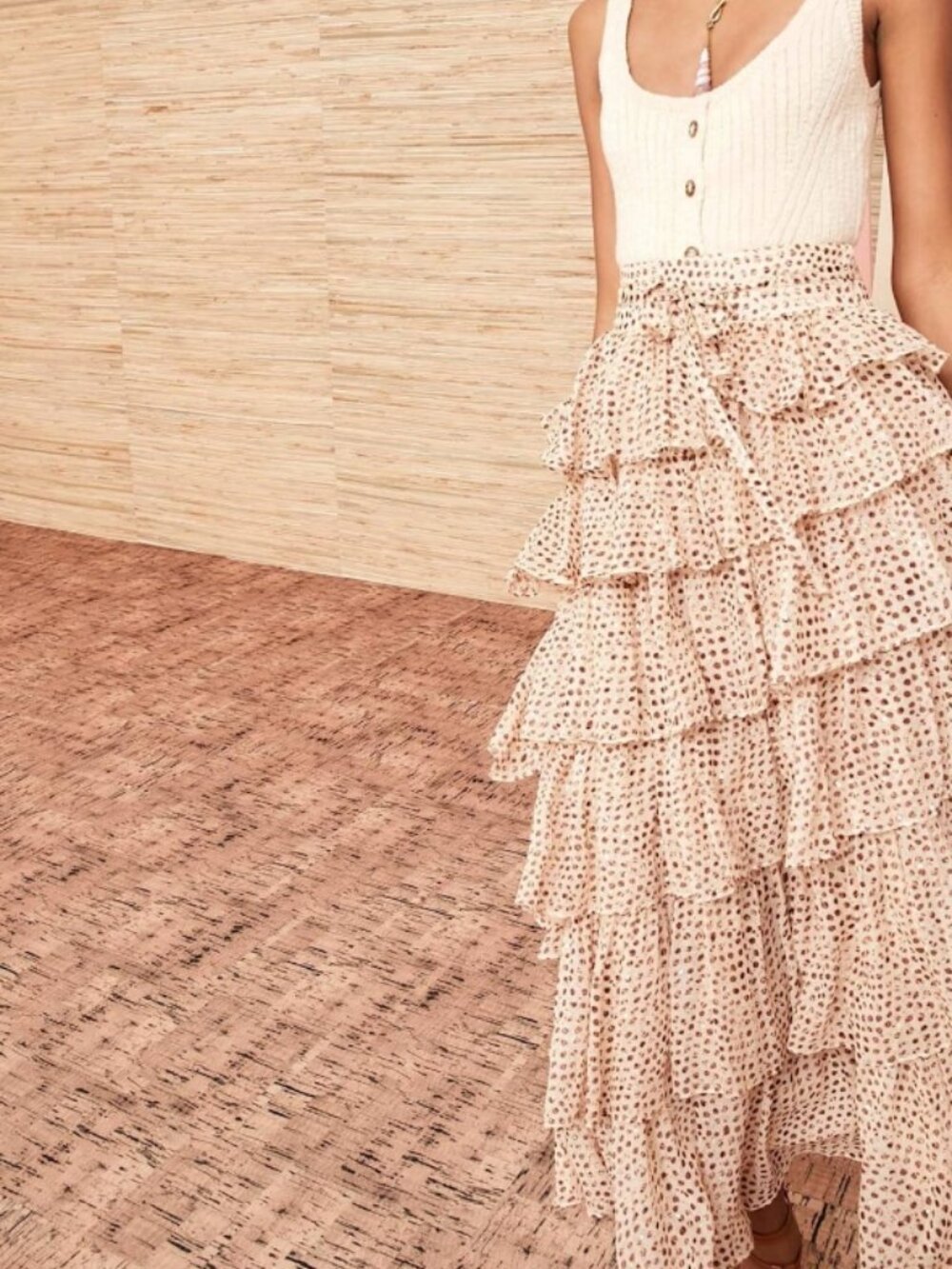 NWOT ULLA JOHNSON Malia Silk Midi Skirt in Leopard Ikat Dot XS $695 - Picture 5 of 7